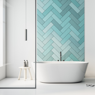 salle de bain carrelage bleu