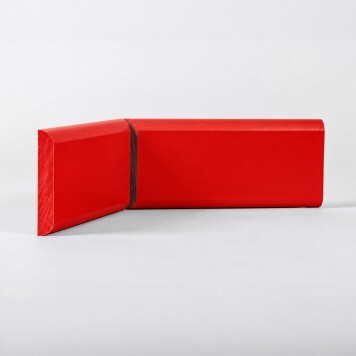 Angle interne pour lisse de protection murale PEHD rouge tranche