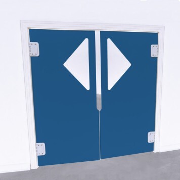 Porte Va et Vient polyéthylène bleu 2 Vantaux