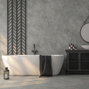 baignoire blanche hors sol