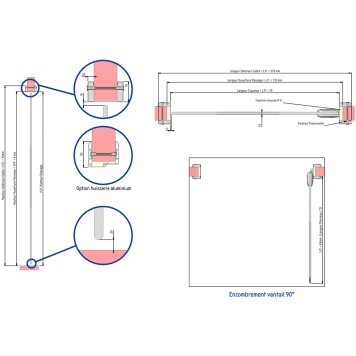 Porte Va et Vient polyéthylène blanc- 1 Vantail schéma informations