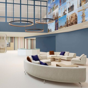 Réalisation parois de douche avec Panneau mural décoratif intérieur PVC Satiné Bleu "Twilight" Altro Whiterock Satins