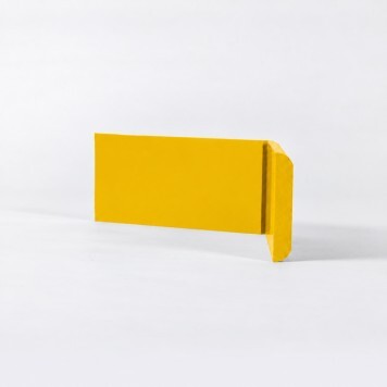 Angle externe pour lisse de protection murale PEHD jaune tranche a
