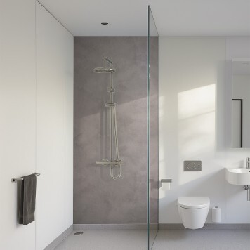 Panneau mural PVC imitation béton brut ou Pierre Sombre pour salle de bains