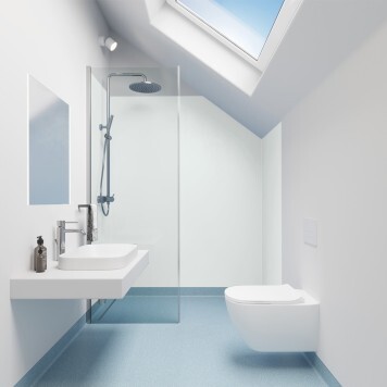 Réalisation crédence cuisine avec Panneau mural décoratif intérieur PVC Satiné Vert blanc "Seofam" Altro Whiterock Satins