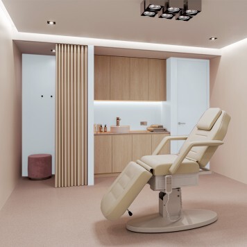 Réalisation hall d'accueil avec Panneau mural décoratif intérieur PVC Satiné Blanc "Ice" Altro Whiterock Satins