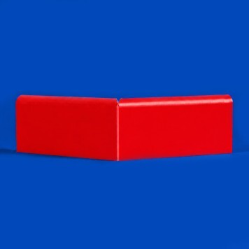 Angle externe pour Plinthe Polyéthylène rouge face a