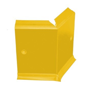 Angle interne pour plinthe Polyéthylène jaune avec découpe pour U de sol