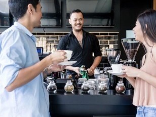 Illustration convivialité dans un café