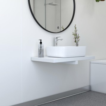 Panneau mural décoratif intérieur PVC Satiné Blanc Gris "Cesco" Altro Whiterock Satins pour salle de bains 4