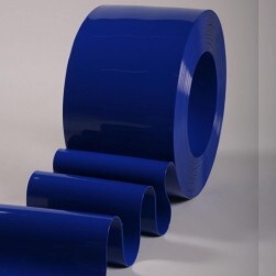 Lanière PVC Standard bleu opaque 200mm x 2mm au mètre