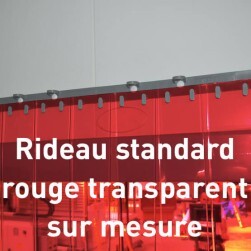 Rideau à lanières PVC Standard rouge transparent - Sur mesure