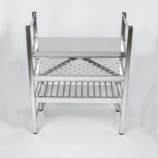 Tablette inox : pleine ; perforée ; grille.