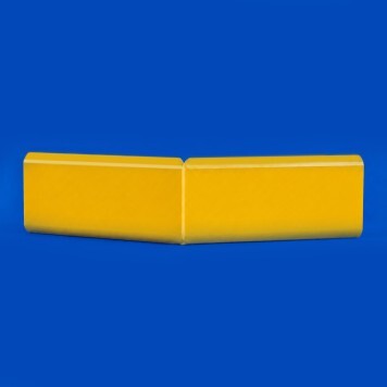 Angle externe pour lisse de protection murale PEHD jaune face a
