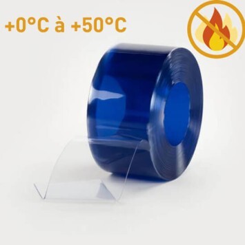 Rouleau 50m lanière PVC Anti-Feu M1 300mm x 3mm - Température +0°C à +50°C