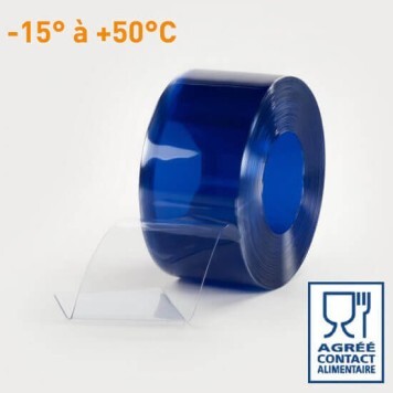 Rouleau 50m lanière PVC Standard contact alimentaire 300mm x 3mm - Température -15°C à +50°C