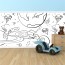 Panneau mural PVC fresque murale à colorier effaçable à sec Motif Espace pour enfants bas de mur chambre