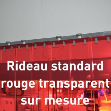 Rideau standard rouge transparent sur mesure
