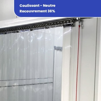 Rideau à lanières PVC coulissant trafic intensif standard neutre (579) 2