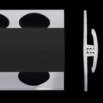 Profilé de jonction noir brillant 2 parties pour panneaux muraux ALTRO de 2,5 mm d'épaisseur