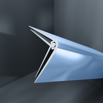 Baguette d'angle externe (sortant) PVC bleu slip stream 40 mm x 40 mm en 2 parties ALTRO pour panneaux muraux épaisseur 2,5 mm