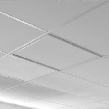 Plafonnier cadre LED 595x595 sur faux-plafond blanc