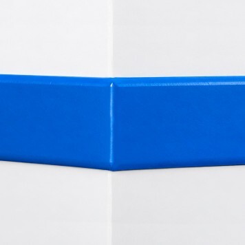 Angle externe pour lisse de protection murale Polyéthylène Bleue monté