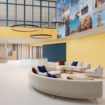 Réalisation crédence cuisine avec Panneau mural décoratif intérieur PVC Satiné Jaune "Honeydew" Altro Whiterock Satins