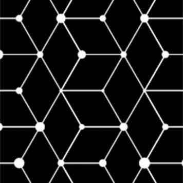 Dalles acoustiques noires avec motif cube 2D